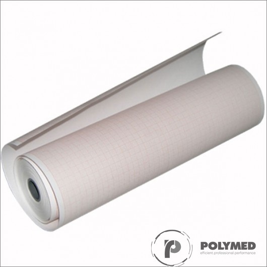 Hartie ECG pentru Innomed Heart Screen, Edan, caroiaj rosu, 80 mm x 25 m, role