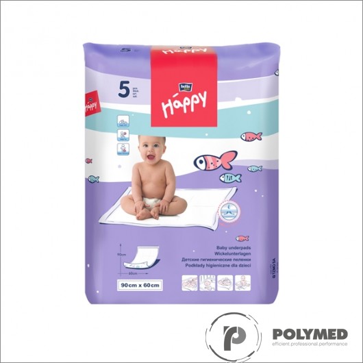 Aleze igienice Happy Bed Pads 90x60, 5 buc. - Polymed