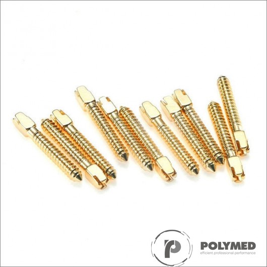 Pivoti endodontici otel-inox aurit, diverse marimi, 10 buc.
