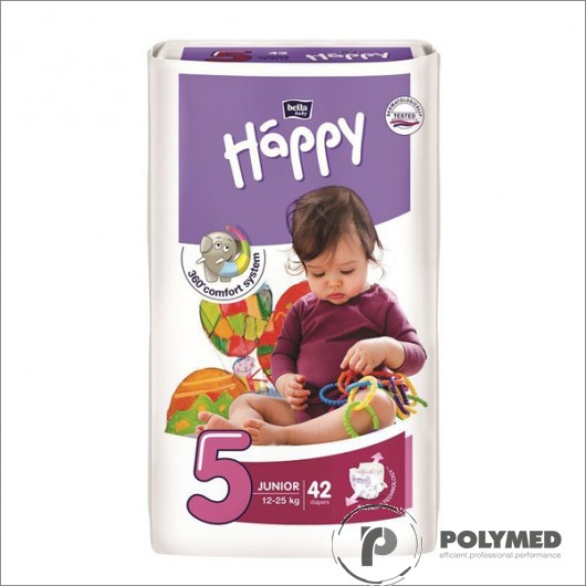 Scutece copii Happy Junior 42, 12-25 kg - Polymed