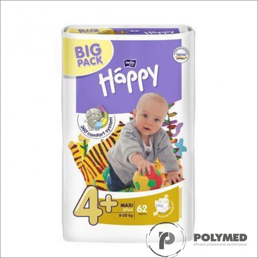 Scutece copii Happy Maxi Plus, 9-20 kg - Polymed