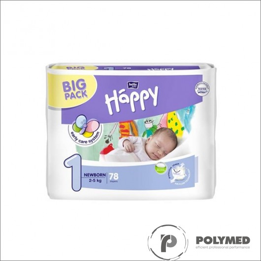 Scutece copii Happy Newborn, 2-5 kg - Polymed