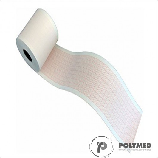 Hartie ECG pentru Heaco 100G, Medtronic Lifepak 9, Fukuda, Nihon Kohden, caroiaj rosu, 50 mm x 20 m, role