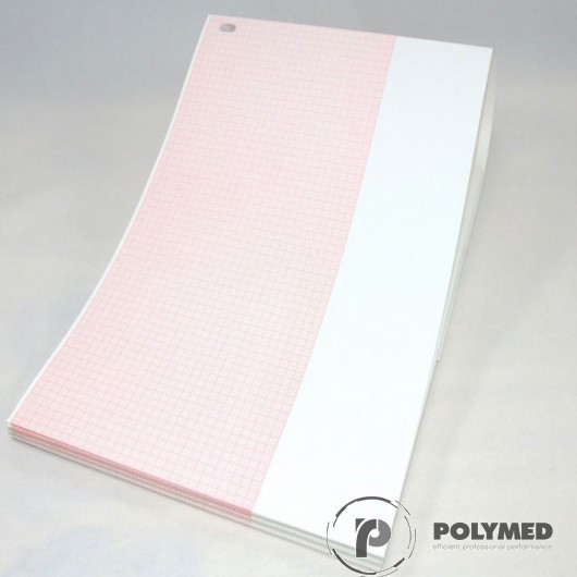 Hartie ECG in Z pentru Welch Allyn CP100/CP200, caroiaj rosu, 210 mm x 280 mm, 300 coli