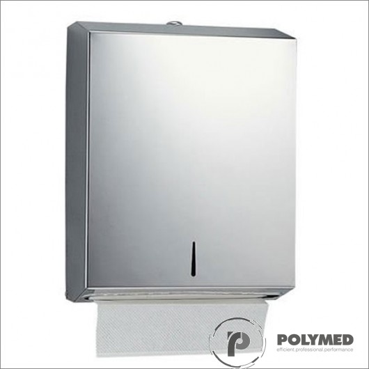 Dispenser inox prosoape hartie pliate in C si M, cu oglinda si cheie