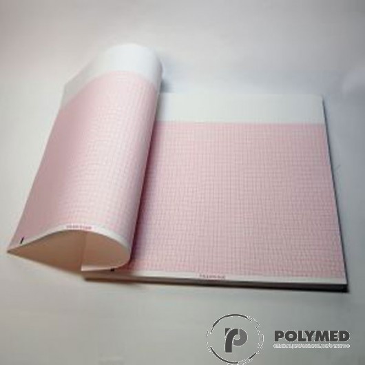 Hartie ECG in Z pentru Cardioline Delta 3 Plus, caroiaj rosu, 112 mm x 100 mm 