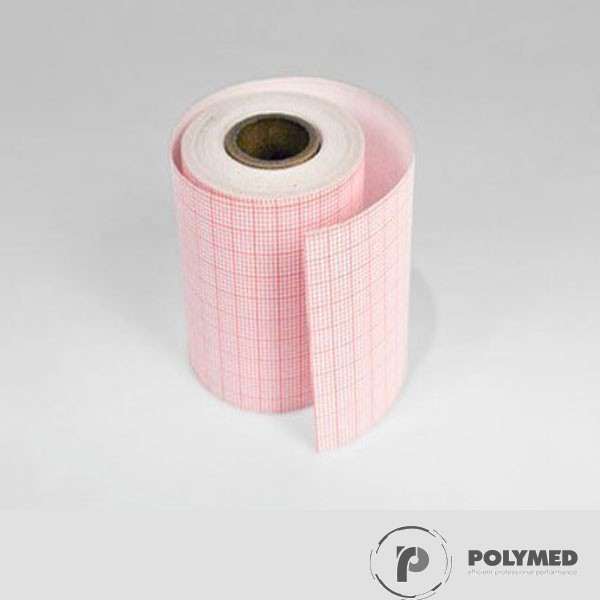 Hartie ECG pentru Hellige EK 41/51, caroiaj rosu, 55 mm x 20 m, role