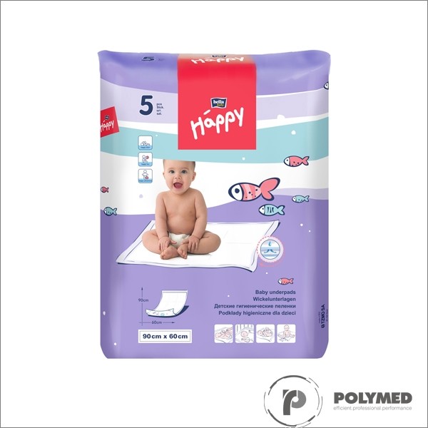 Aleze igienice Happy Bed Pads 90x60, 5 buc. - Polymed