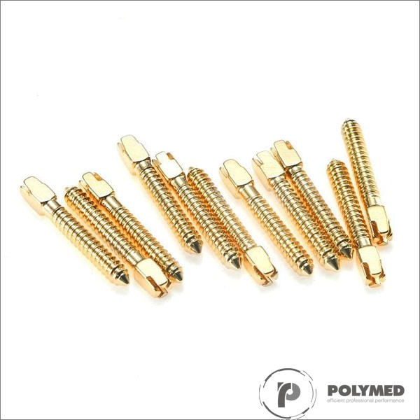 Pivoti endodontici otel-inox aurit, diverse marimi, 10 buc.
