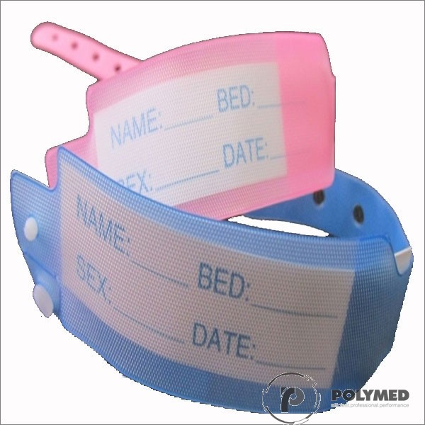 Bratari identificare copii, insertie carton, 17.5 cm, roz si albastru 