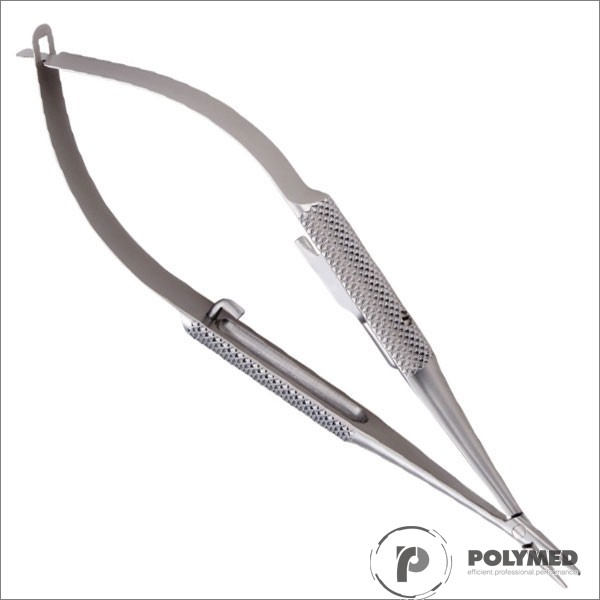 Port-ac Castraviejo drept/curb pentru ace sutura microchirurgie, 14 cm/18 cm