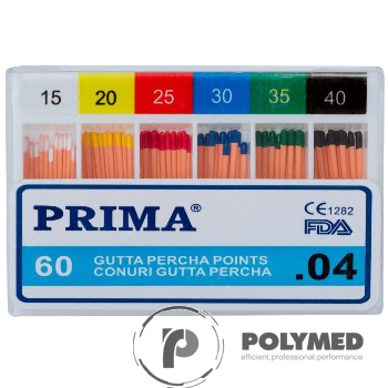 Conuri mari .4 / .6 Gutta Percha asortate, 15-40, 60 buc