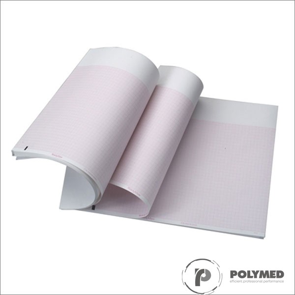 Hartie ECG in Z pentru Welch Allyn CP100/CP200, caroiaj rosu, 210 mm x 280 mm