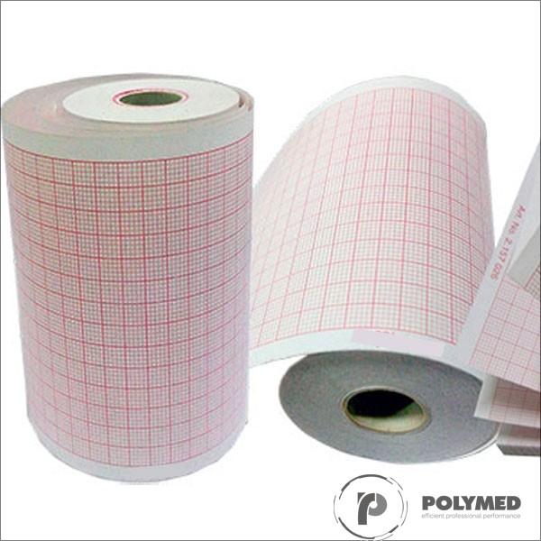 Hartie ECG pentru Schiller, caroiaj rosu, 130 mm x 30 m, role