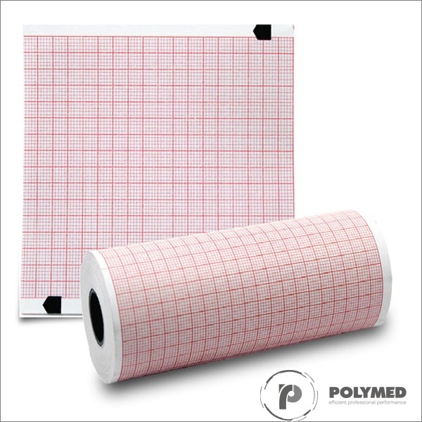 Hartie ECG pentru Fukuda Denshi OP358TE, caroiaj rosu, 145 mm x 30 m, role