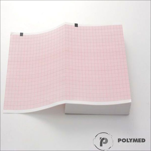 Hartie ECG in Z pentru Hewlett Packard M1709A, caroiaj rosu, 210 mm x 300 mm