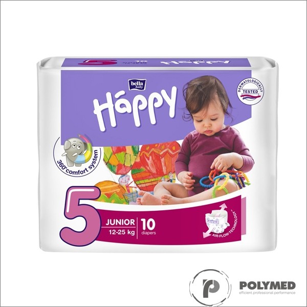 Scutece copii Happy Junior, 12-25 kg - Polymed
