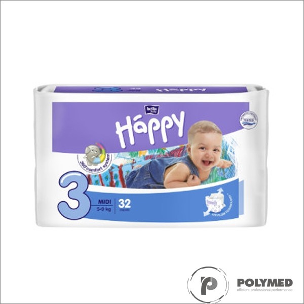 Scutece copii Happy Midi, 5-9 kg - Polymed