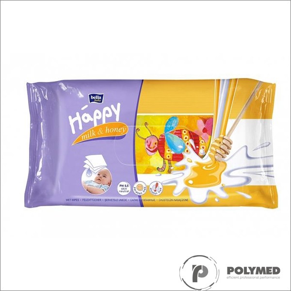 Servetele umede Happy Milk&Honey, duo pack - Polymed