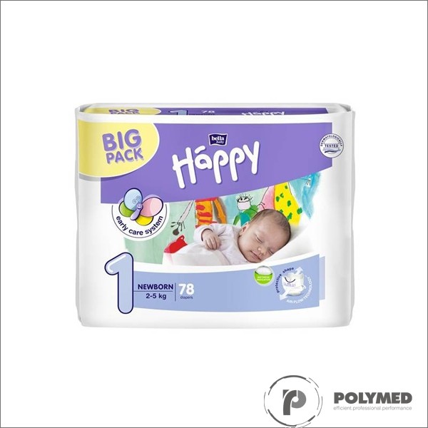 Scutece copii Happy Newborn, 2-5 kg - Polymed