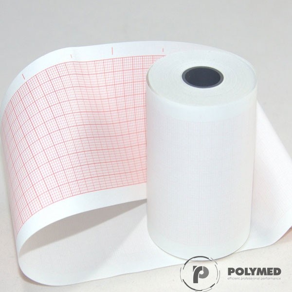 Hartie ECG pentru Nihon Kohden, caroiaj rosu, 63 mm x 30 mm, role