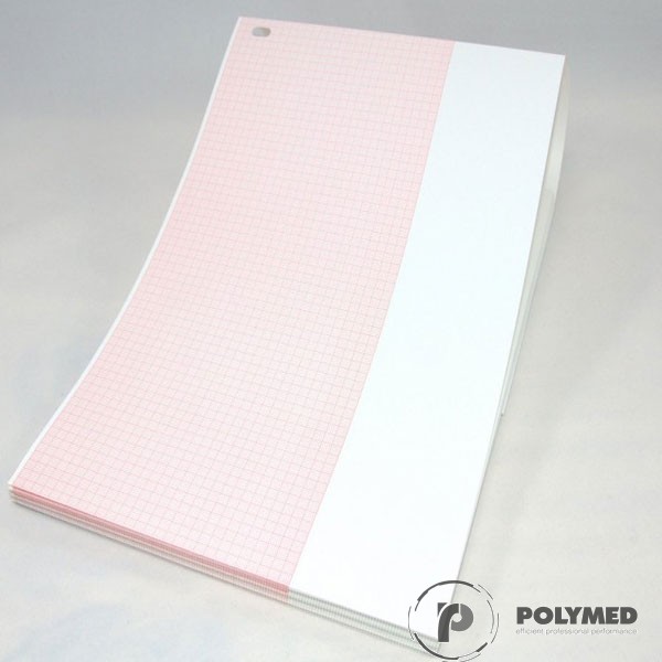 Hartie ECG in Z pentru Welch Allyn CP100/CP200, caroiaj rosu, 210 mm x 280 mm, 300 coli