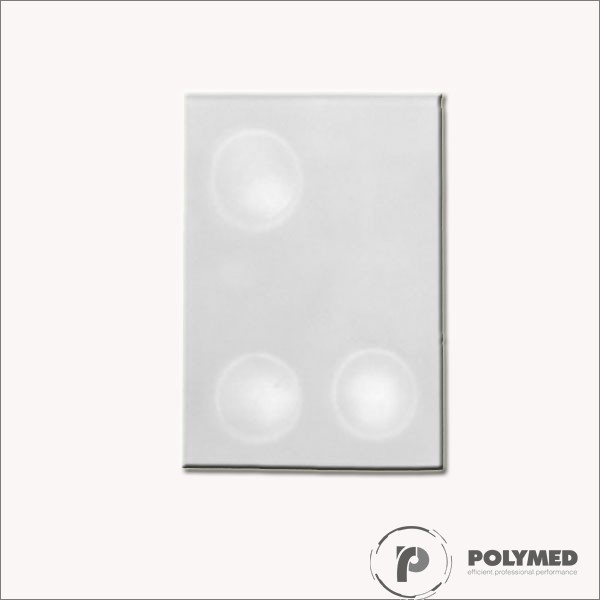 Placuta mixare, sticla mata, cu 3 godeuri - Polymed