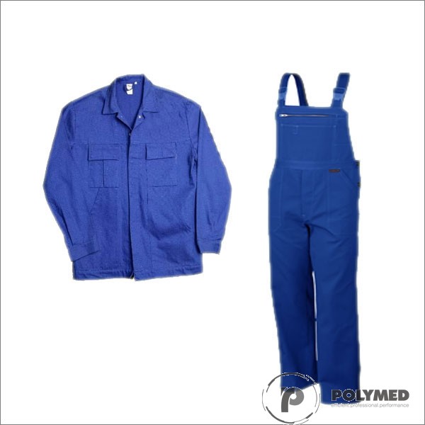 Costum salopeta cu pieptar, albastru royal, S-XL - Polymed