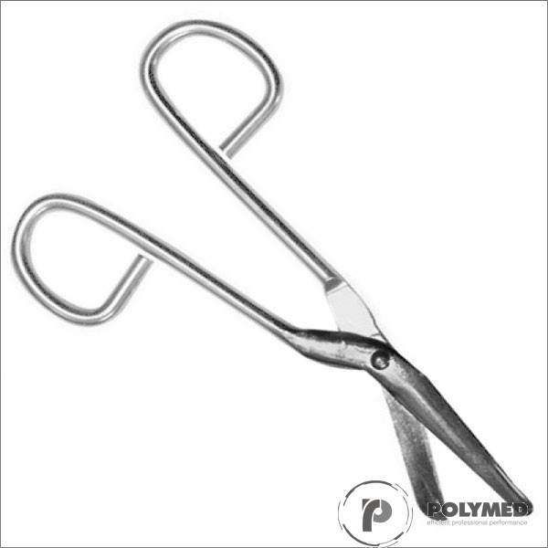 Foarfeca matelica, lame curbe, varf bont, 14 cm