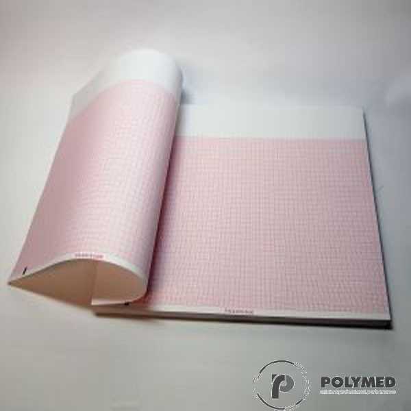 Hartie ECG in Z pentru Cardioline Delta 3 Plus, caroiaj rosu, 112 mm x 100 mm 