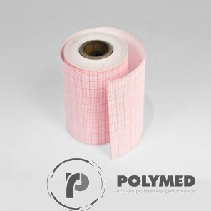Hartie ECG pentru Hellige EK 41/51, caroiaj rosu, 55 mm x 20 m, role
