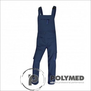 Pantaloni de lucru unisex, cu pieptar, albastru, XS-XL, doc - Polymed