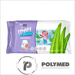 Servetele umede Happy Sensitive, cu aloe, duo pack, rezervă - Polymed