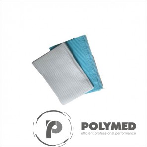 Bavete din PE+hartie, fara legaturi, 61 cm x 53 cm, 80 buc., alb/albastru