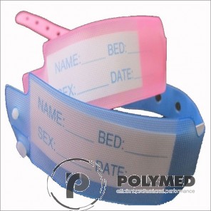 Bratari identificare copii, insertie carton, 17.5 cm, roz si albastru 