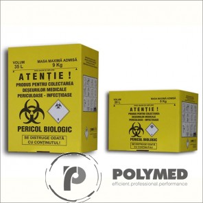 Cutie carton colectare deseuri infectioase cu sac
