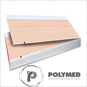 Hartie ECG in Z pentru Nihon Kohden FQW110-2-140, Cardiofax S1250, caroiaj rosu, 110 mm x 140 mm