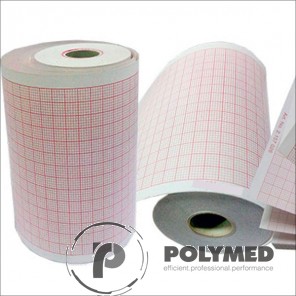 Hartie ECG pentru Schiller, caroiaj rosu, 130 mm x 30 m, role