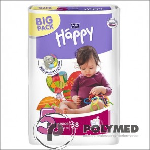 Scutece copii Happy Junior 58, 12-25 kg - Polymed