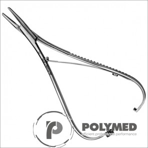 Port-ac Mathieu drept/curb pentru ace de sutura, 14 cm/17 cm