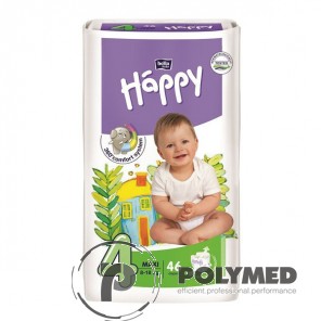 Scutece copii Happy Maxi 46, 8-18 kg - Polymed
