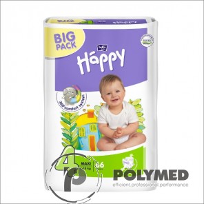 Scutece copii Happy Maxi 66, 8-18 kg - Polymed