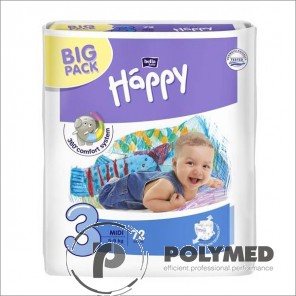 Scutece copii Happy Midi 72, 5-9 kg - Polymed