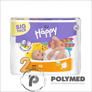 Scutece nou-nascuti Happy Mini, 3-6 kg - Polymed