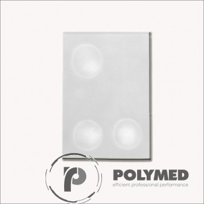 Placuta mixare, sticla mata, cu 3 godeuri - Polymed
