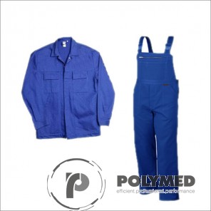 Costum salopeta cu pieptar, albastru royal, S-XL - Polymed
