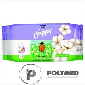 Servetele umede Happy Silk&Cotton, duo pack - Polymed