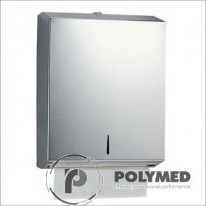 Dispenser inox prosoape hartie pliate in C si M, cu oglinda si cheie