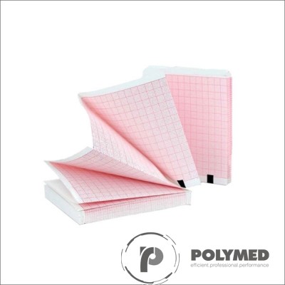 Hartie ECG in Z pentru Philips/Agilent Page Writer Trim 1/2/3, caroiaj rosu, 210 mm x 300 mm