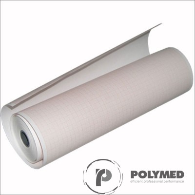 Hartie ECG pentru Innomed Heart Screen, Edan, caroiaj rosu, 80 mm x 25 m, role